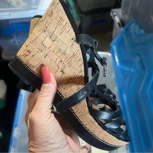 Franco Sarto Platform Braided T-Strap Wedges